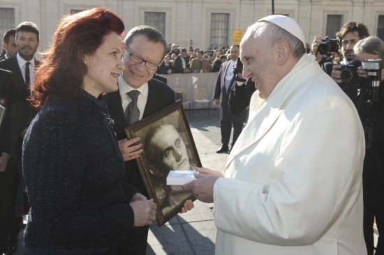 Solvita Āboltiņa Vatikānā tiekas ar pāvestu Francisku 